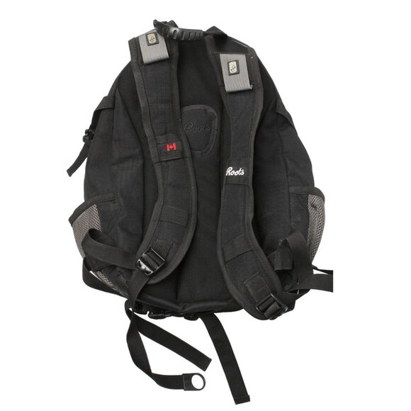 ROOTS Backpack Knapsack Bag Black Grey School Travel Hiking Outdoors Summer - Picture 3 of 13
